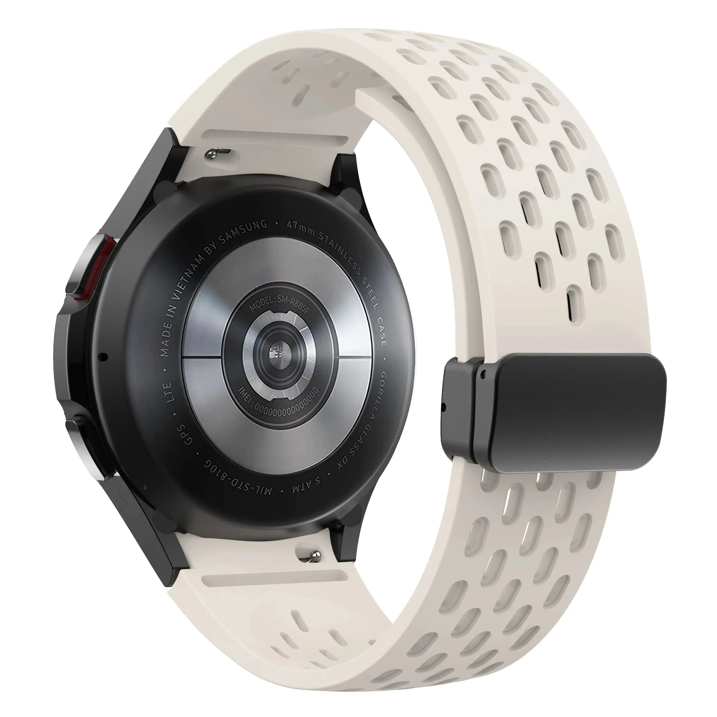 Silicone Strap with Silver Magnetic Buckle for Samsung Galaxy Watch