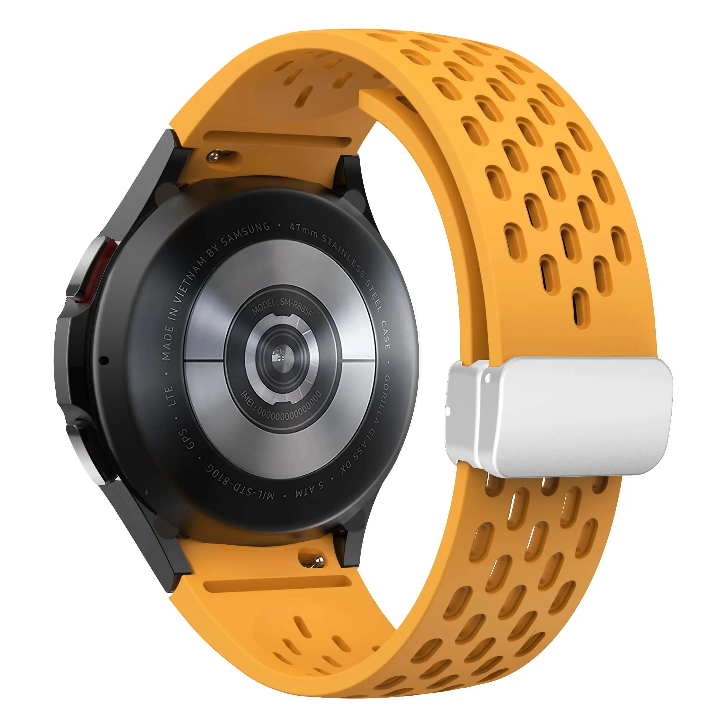 Silicone Strap with Silver Magnetic Buckle for Samsung Galaxy Watch