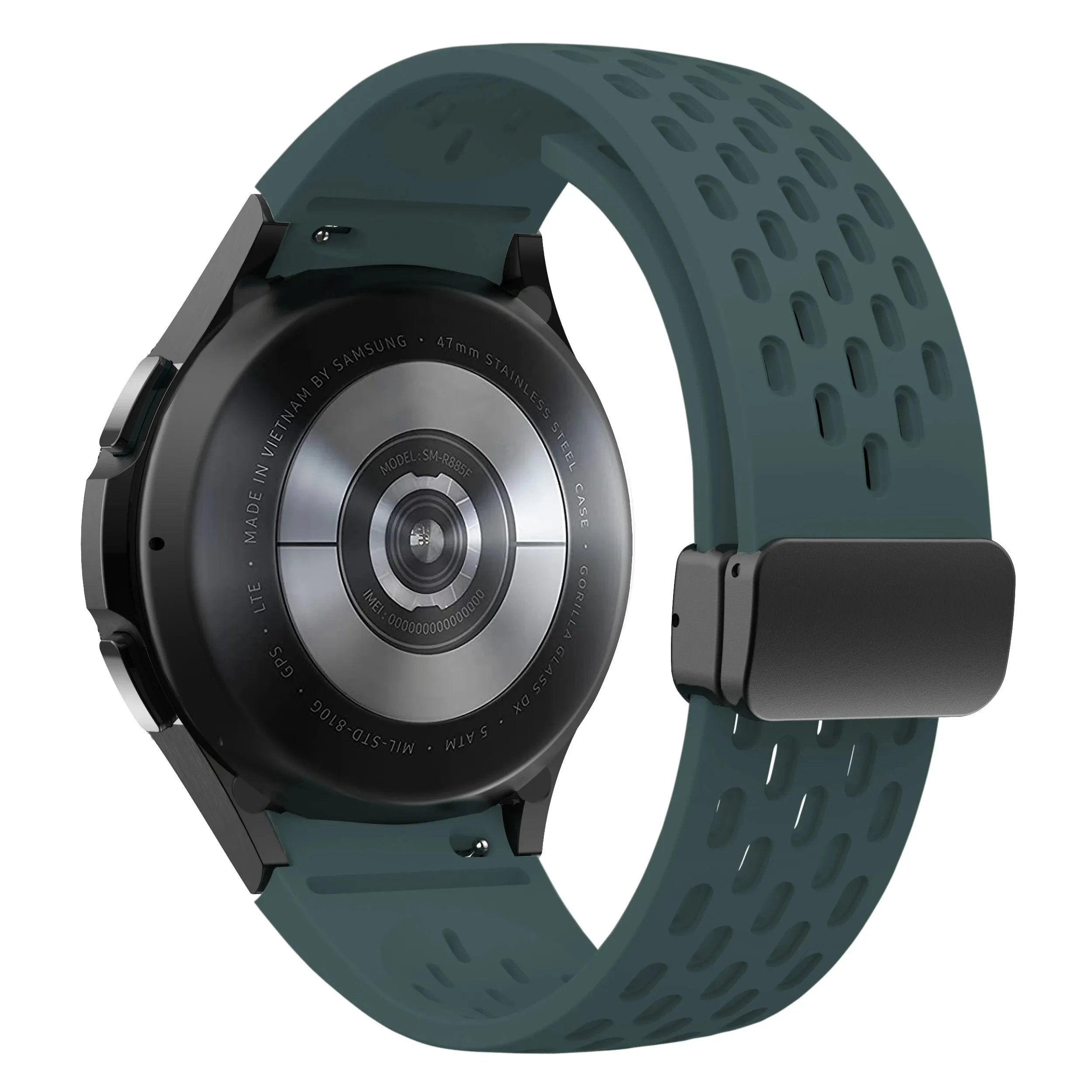 Silicone Strap with Silver Magnetic Buckle for Samsung Galaxy Watch