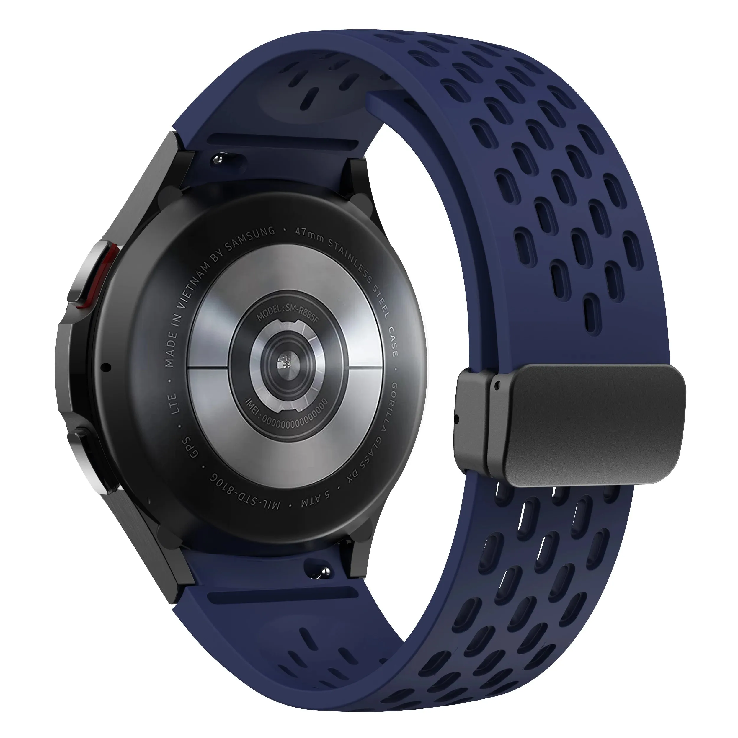 Silicone Strap with Silver Magnetic Buckle for Samsung Galaxy Watch
