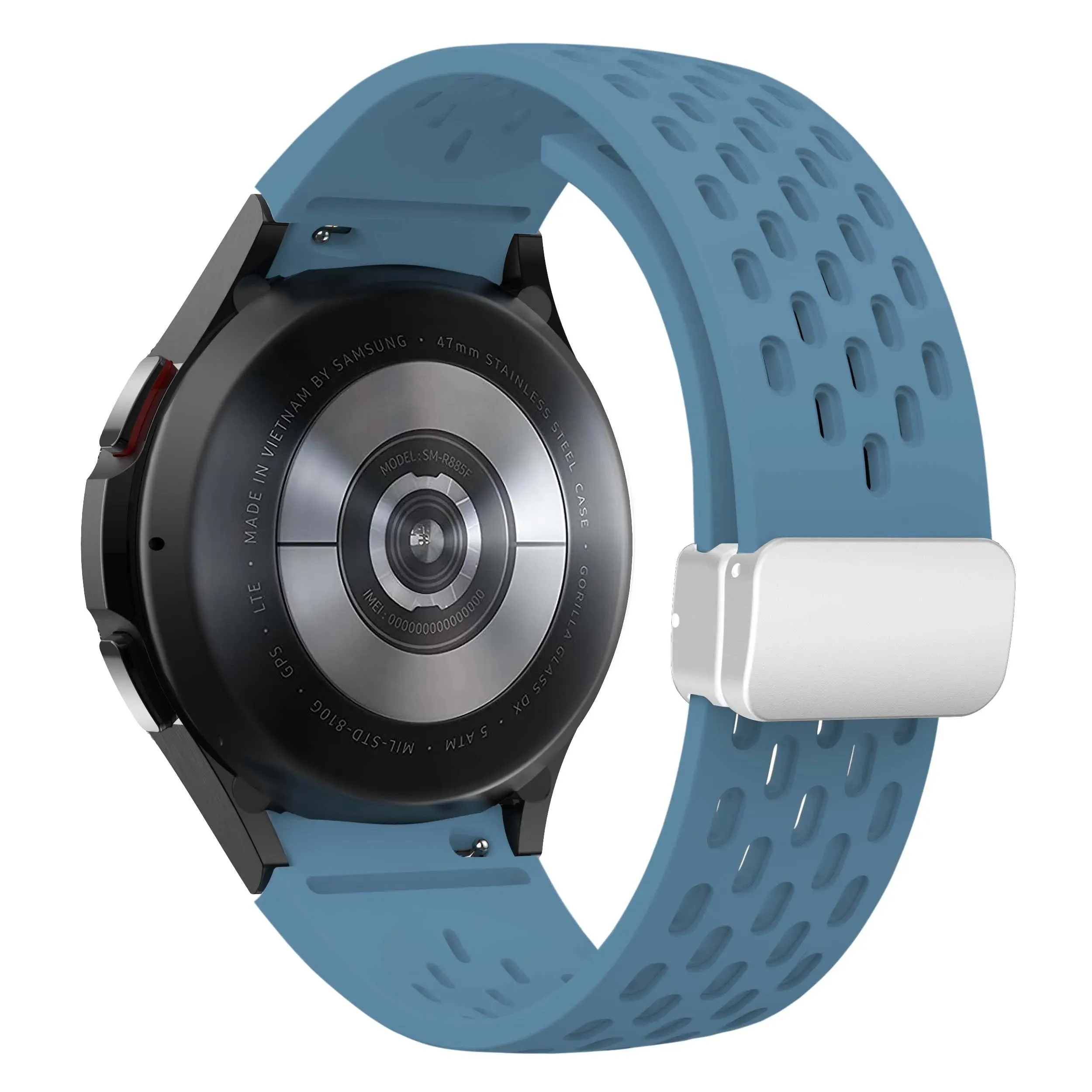Silicone Strap with Silver Magnetic Buckle for Samsung Galaxy Watch