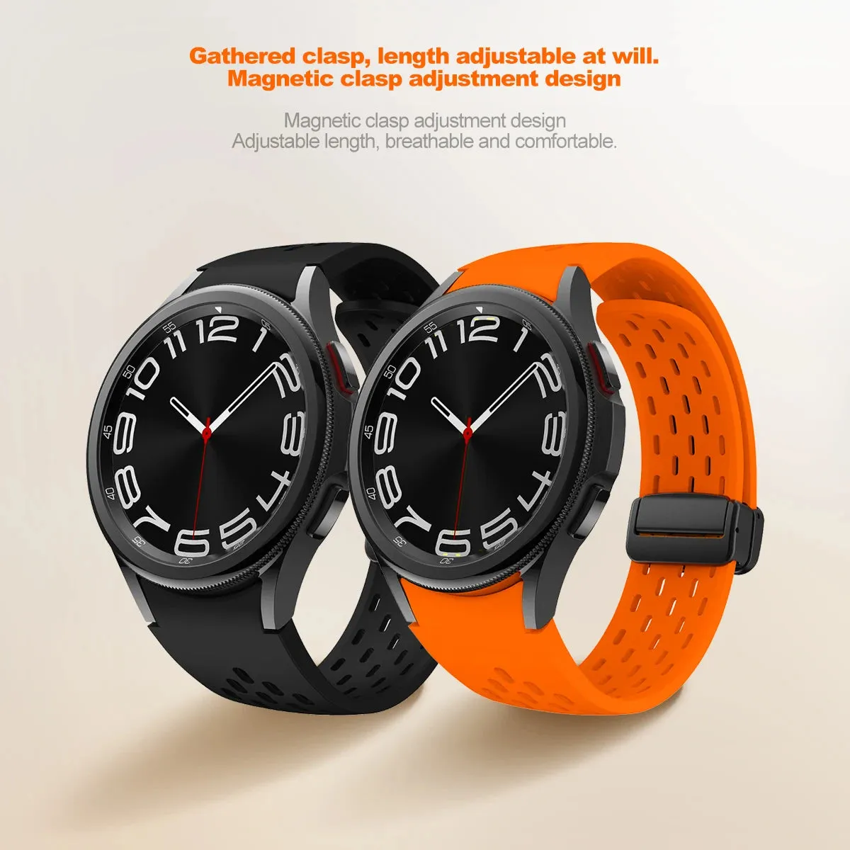 Silicone Strap with Silver Magnetic Buckle for Samsung Galaxy Watch