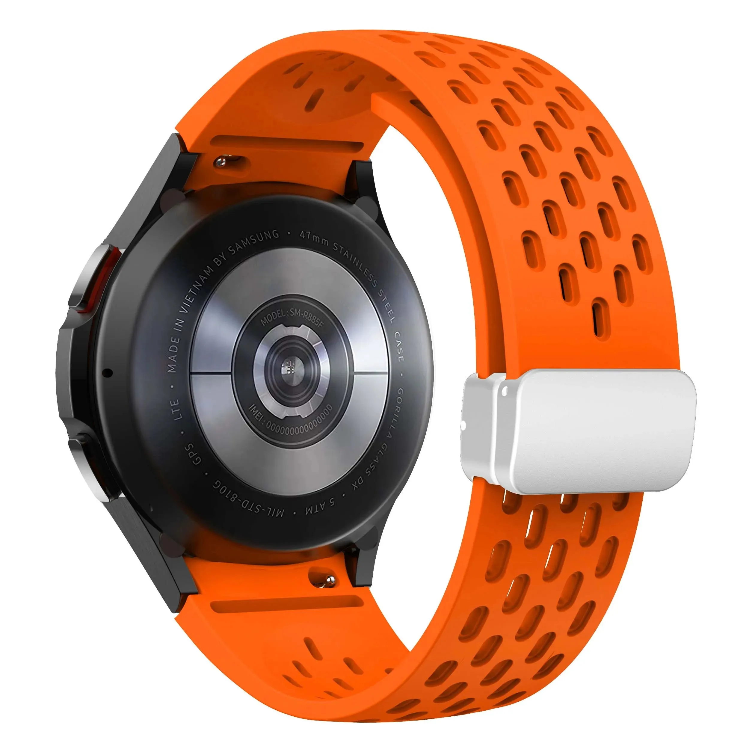 Silicone Strap with Silver Magnetic Buckle for Samsung Galaxy Watch
