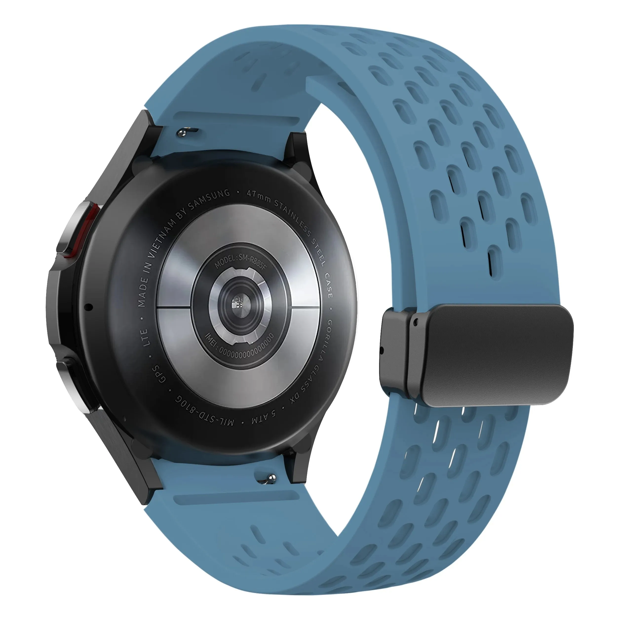 Silicone Strap with Silver Magnetic Buckle for Samsung Galaxy Watch