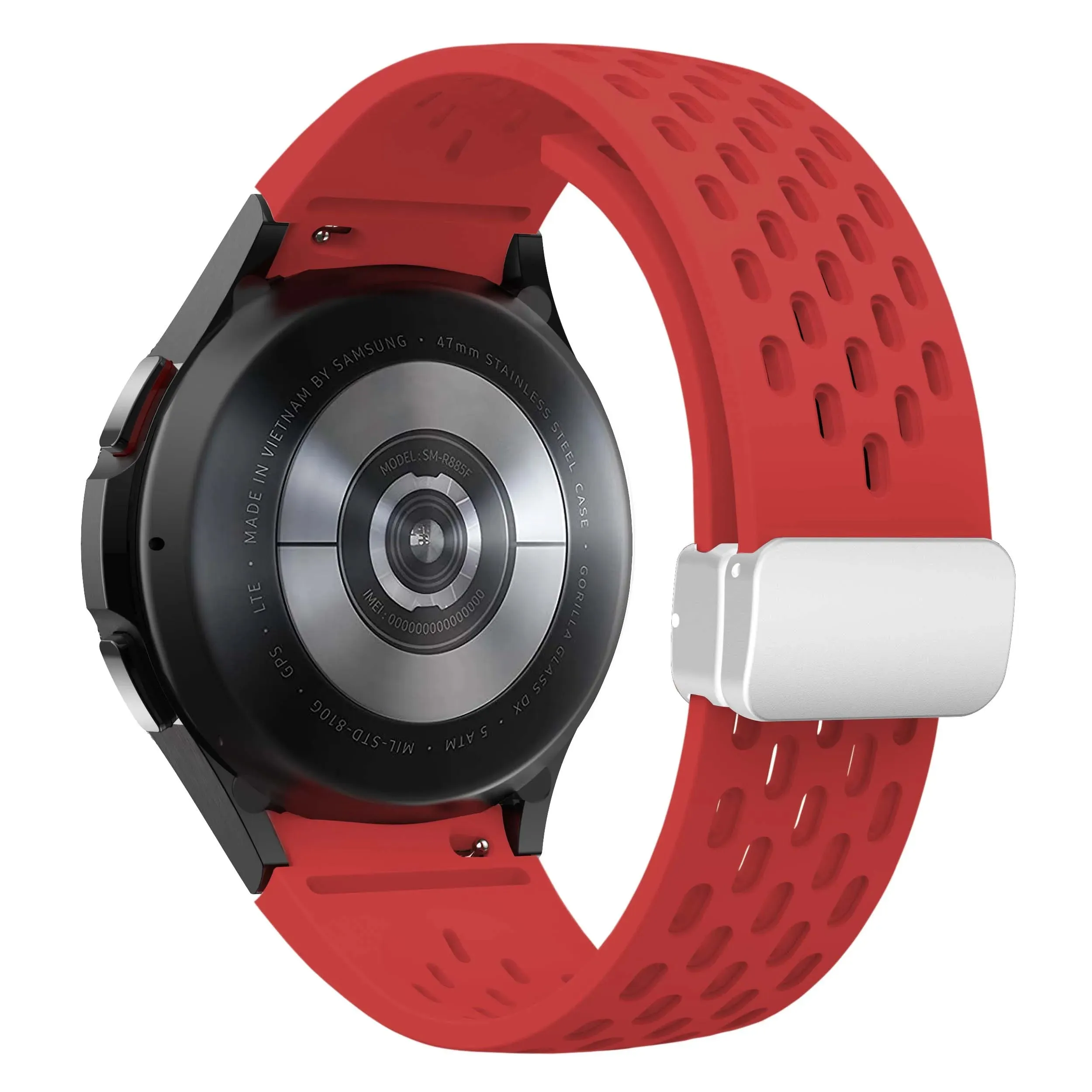 Silicone Strap with Silver Magnetic Buckle for Samsung Galaxy Watch