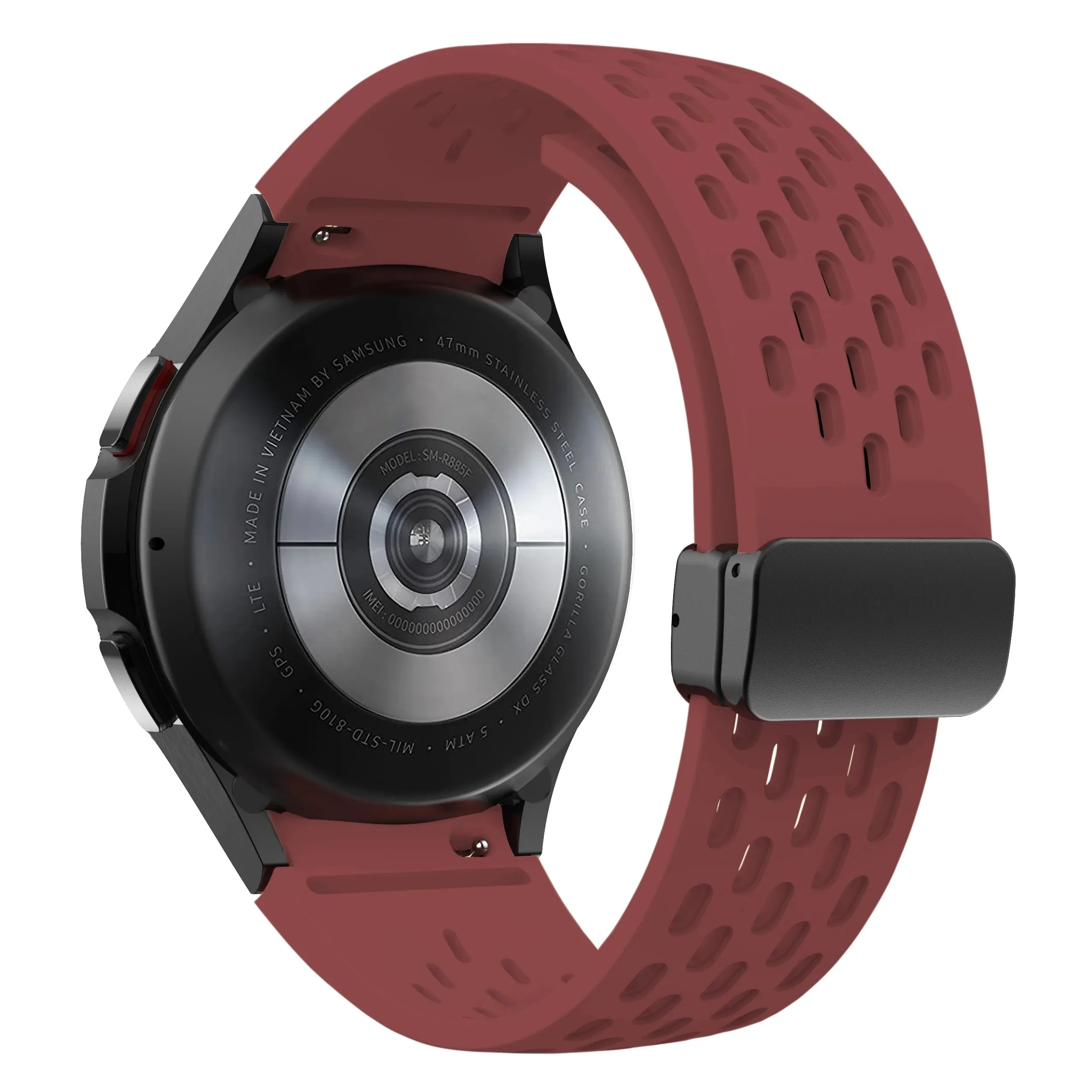 Silicone Strap with Silver Magnetic Buckle for Samsung Galaxy Watch