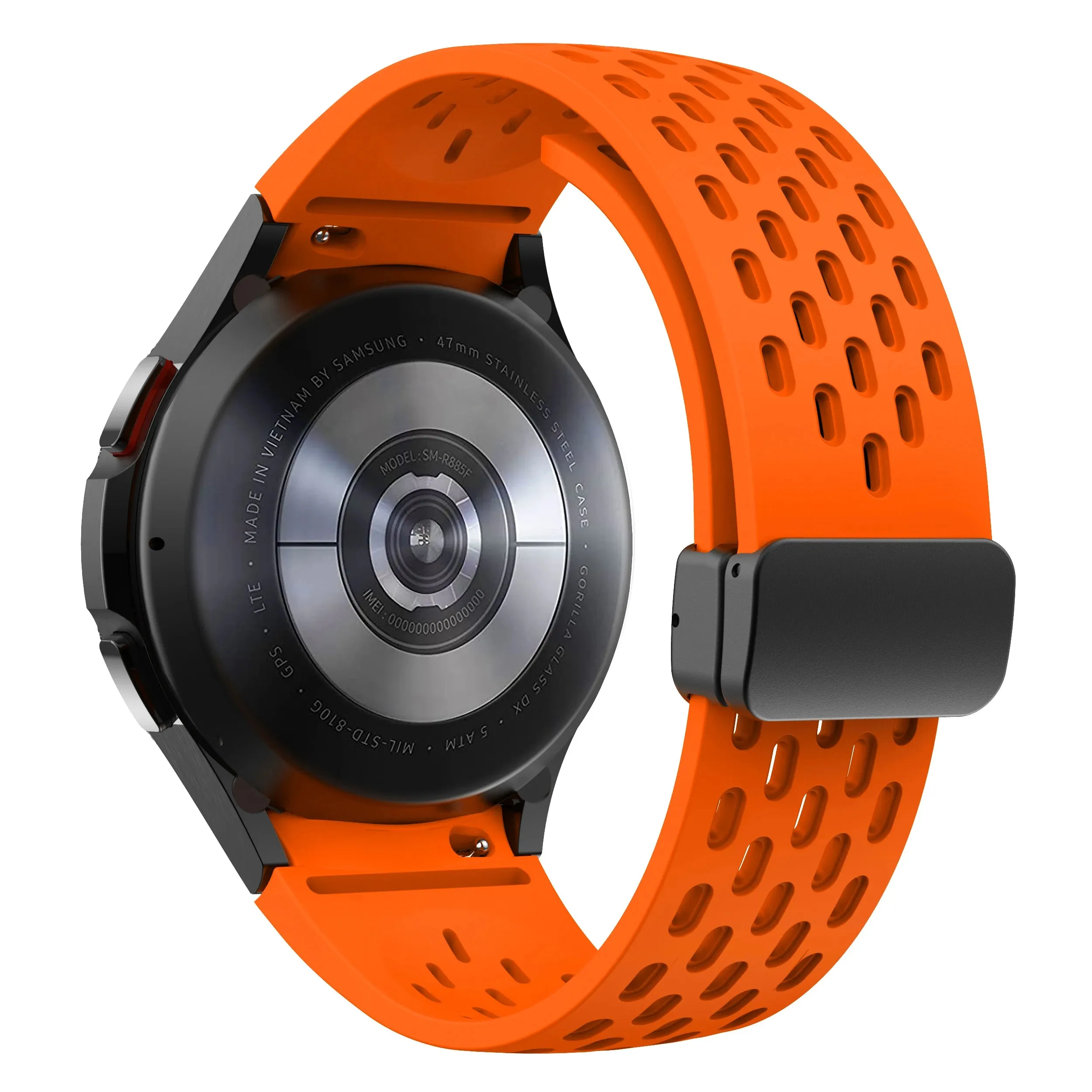 Silicone Strap with Silver Magnetic Buckle for Samsung Galaxy Watch