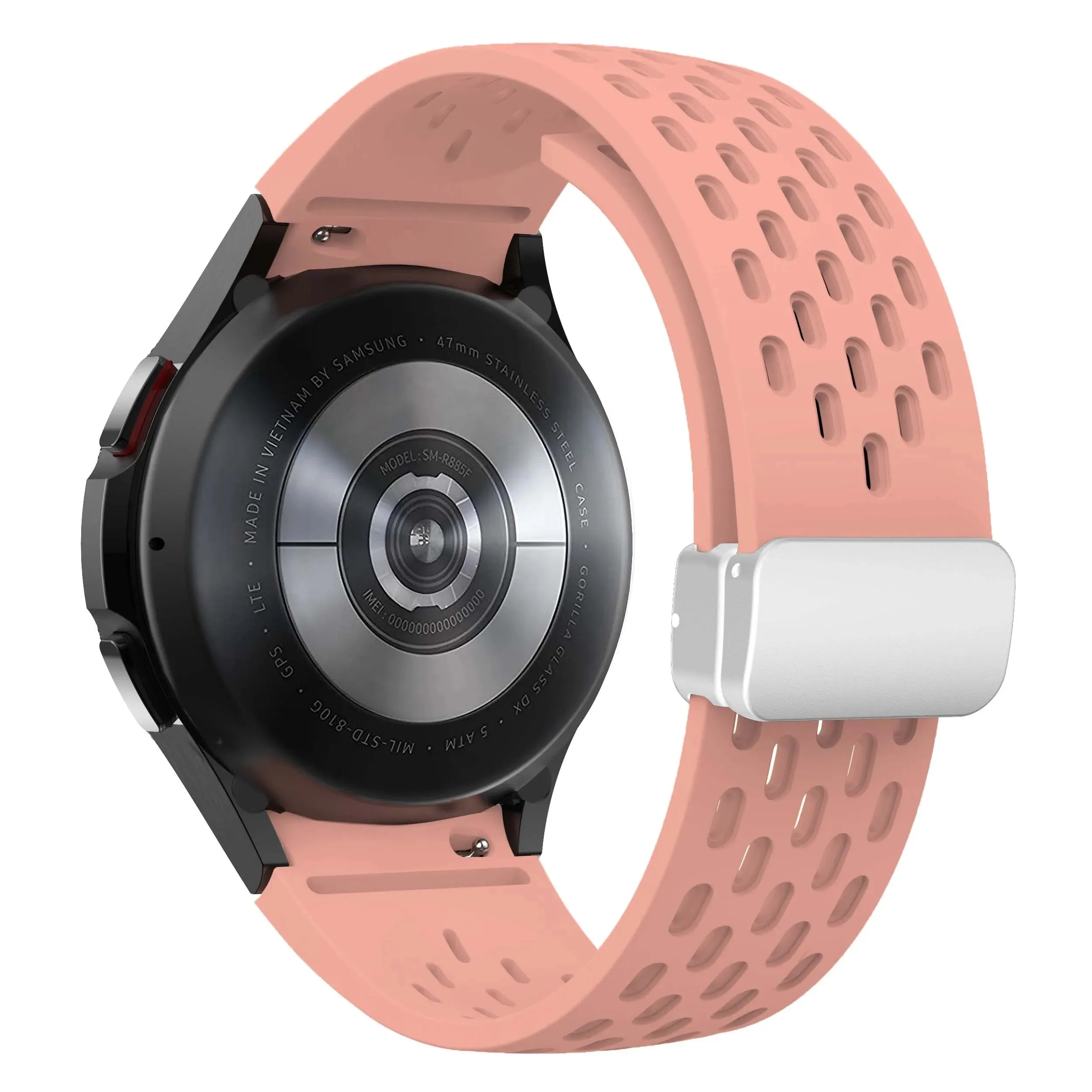 Silicone Strap with Silver Magnetic Buckle for Samsung Galaxy Watch