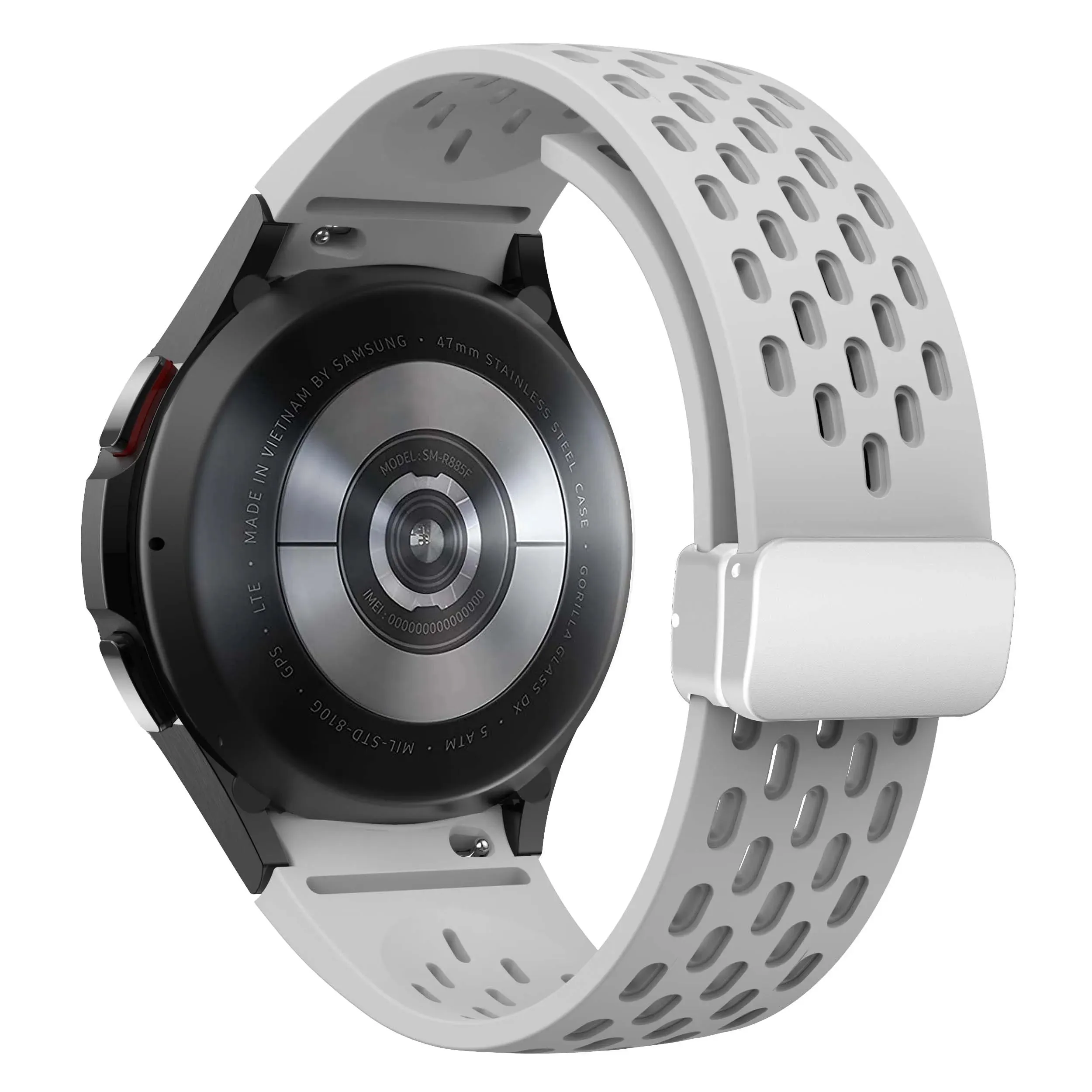 Silicone Strap with Silver Magnetic Buckle for Samsung Galaxy Watch