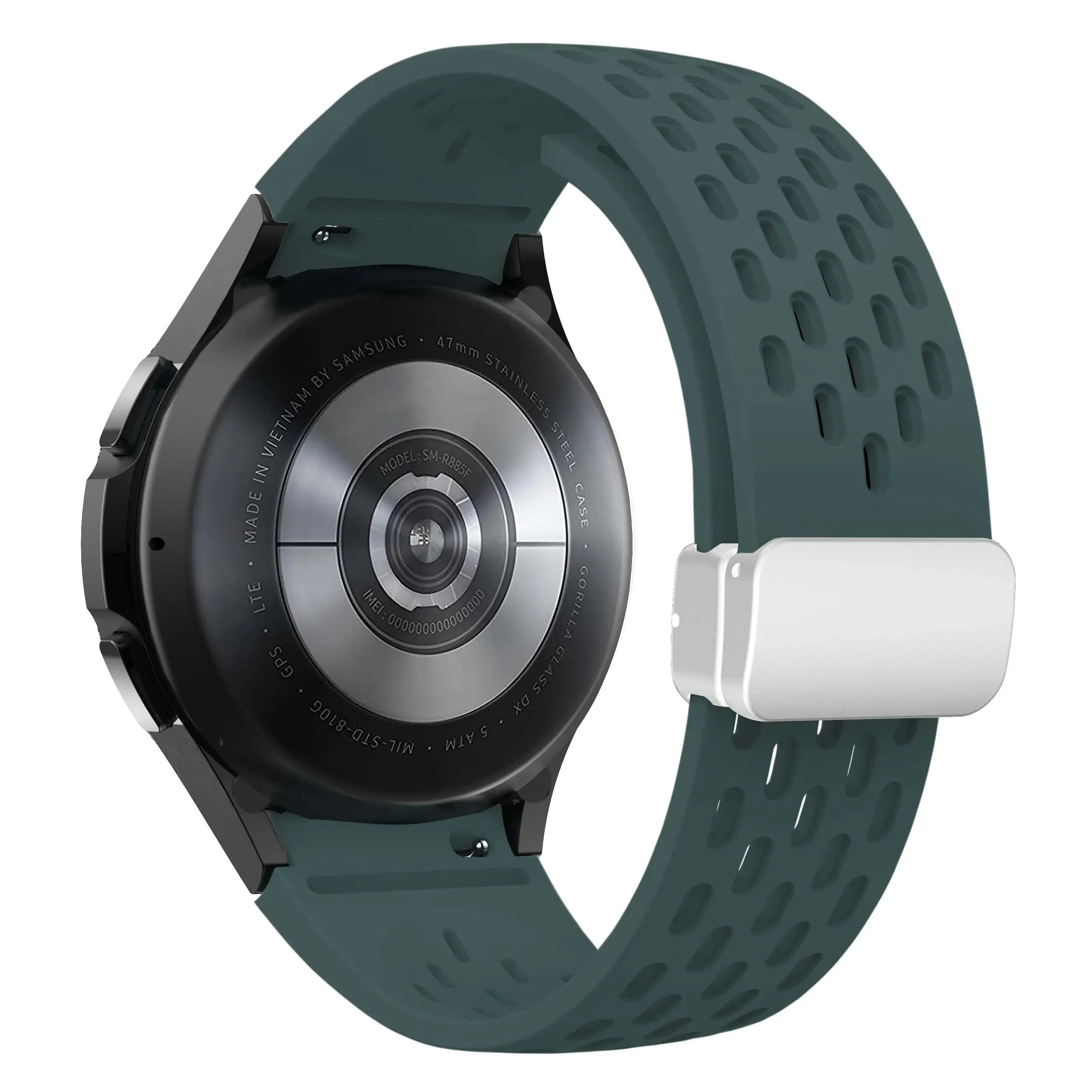 Silicone Strap with Silver Magnetic Buckle for Samsung Galaxy Watch