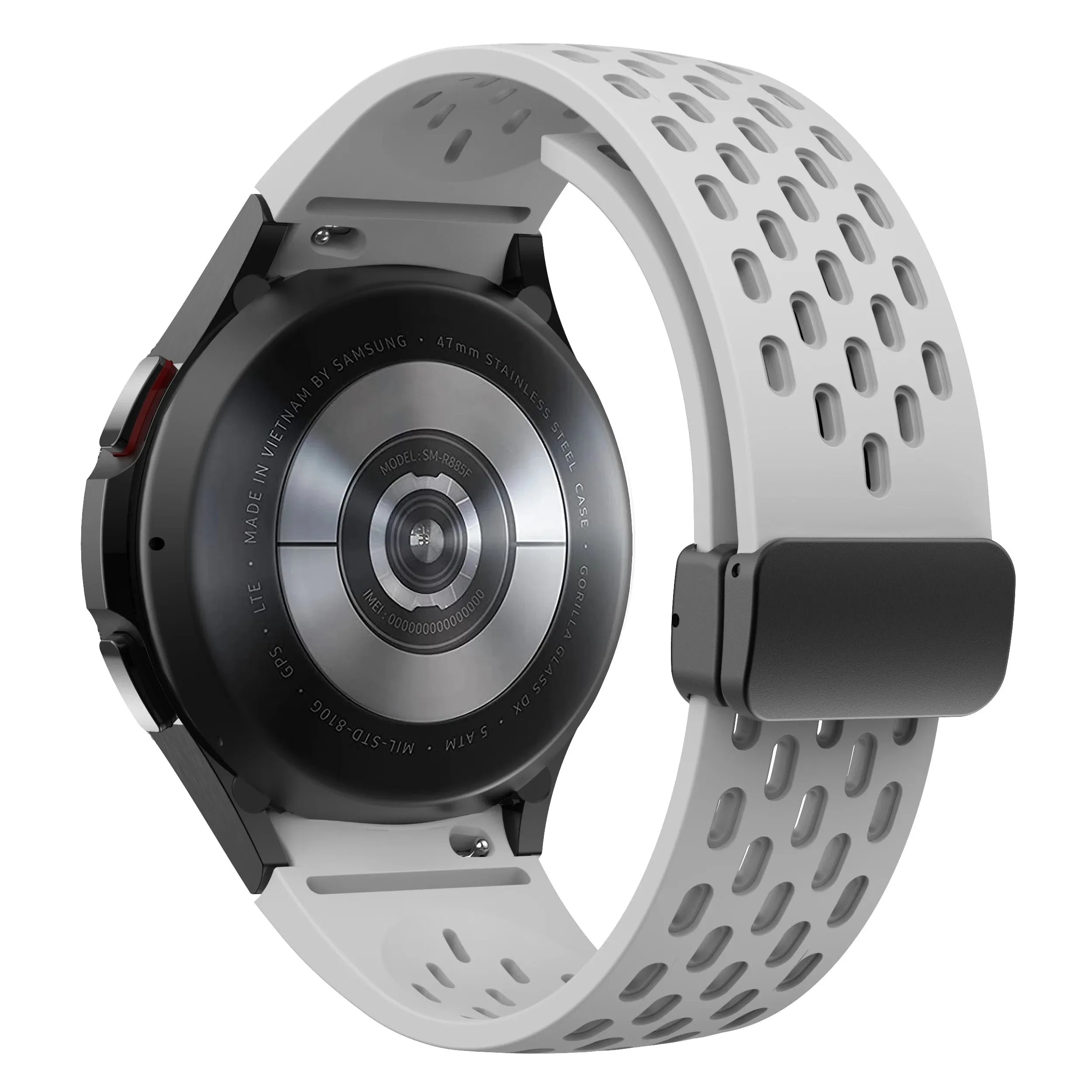 Silicone Strap with Silver Magnetic Buckle for Samsung Galaxy Watch