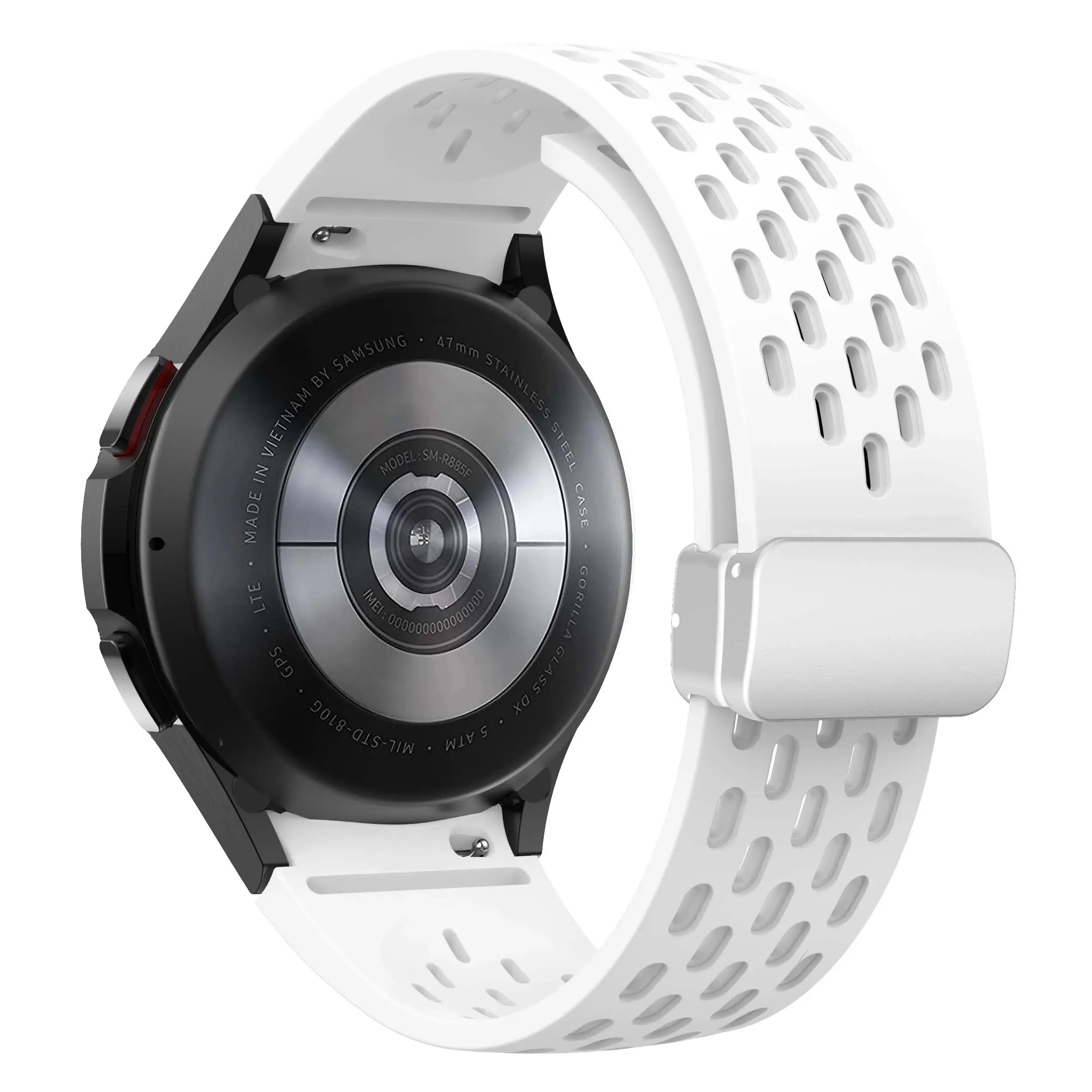 Silicone Strap with Silver Magnetic Buckle for Samsung Galaxy Watch