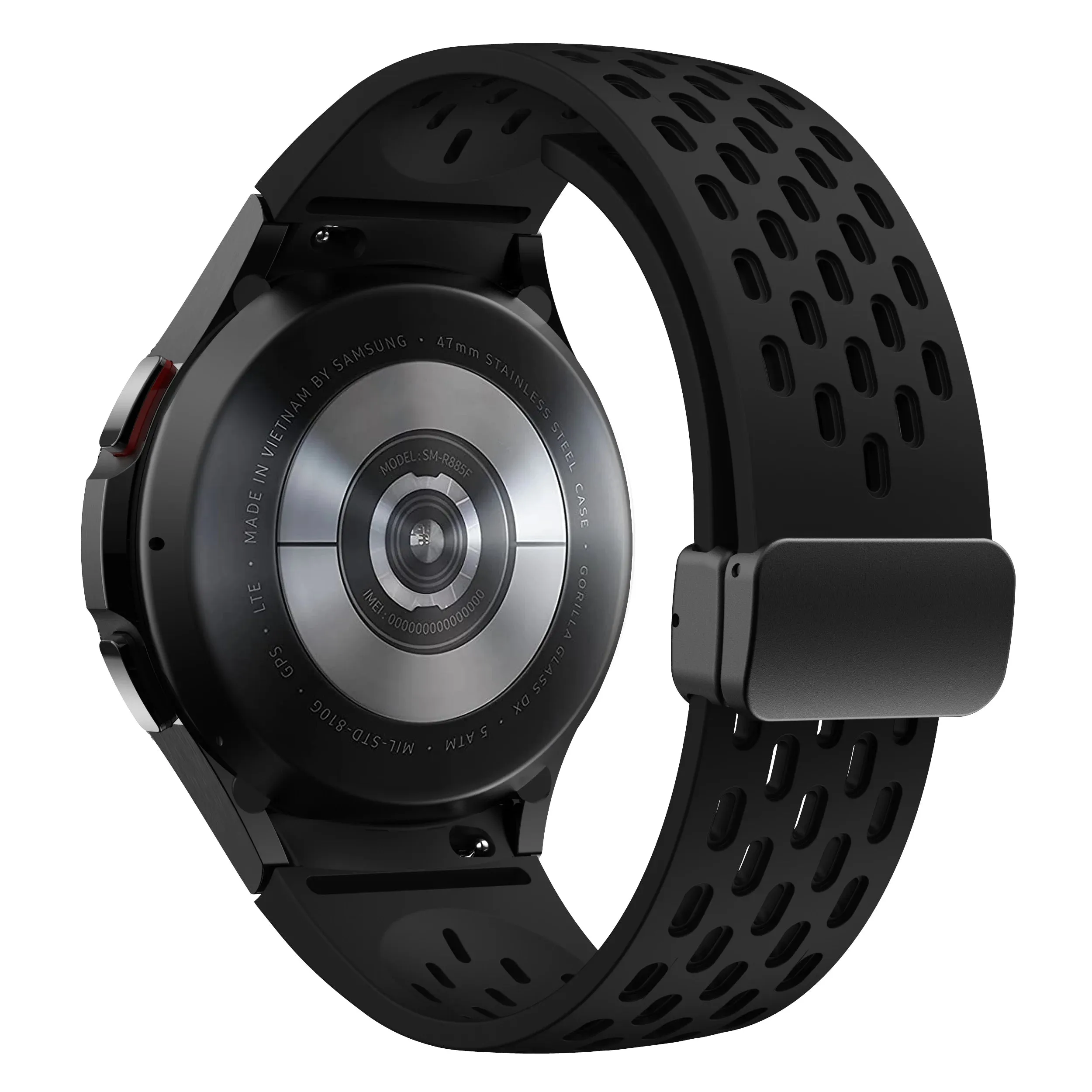Silicone Strap with Silver Magnetic Buckle for Samsung Galaxy Watch