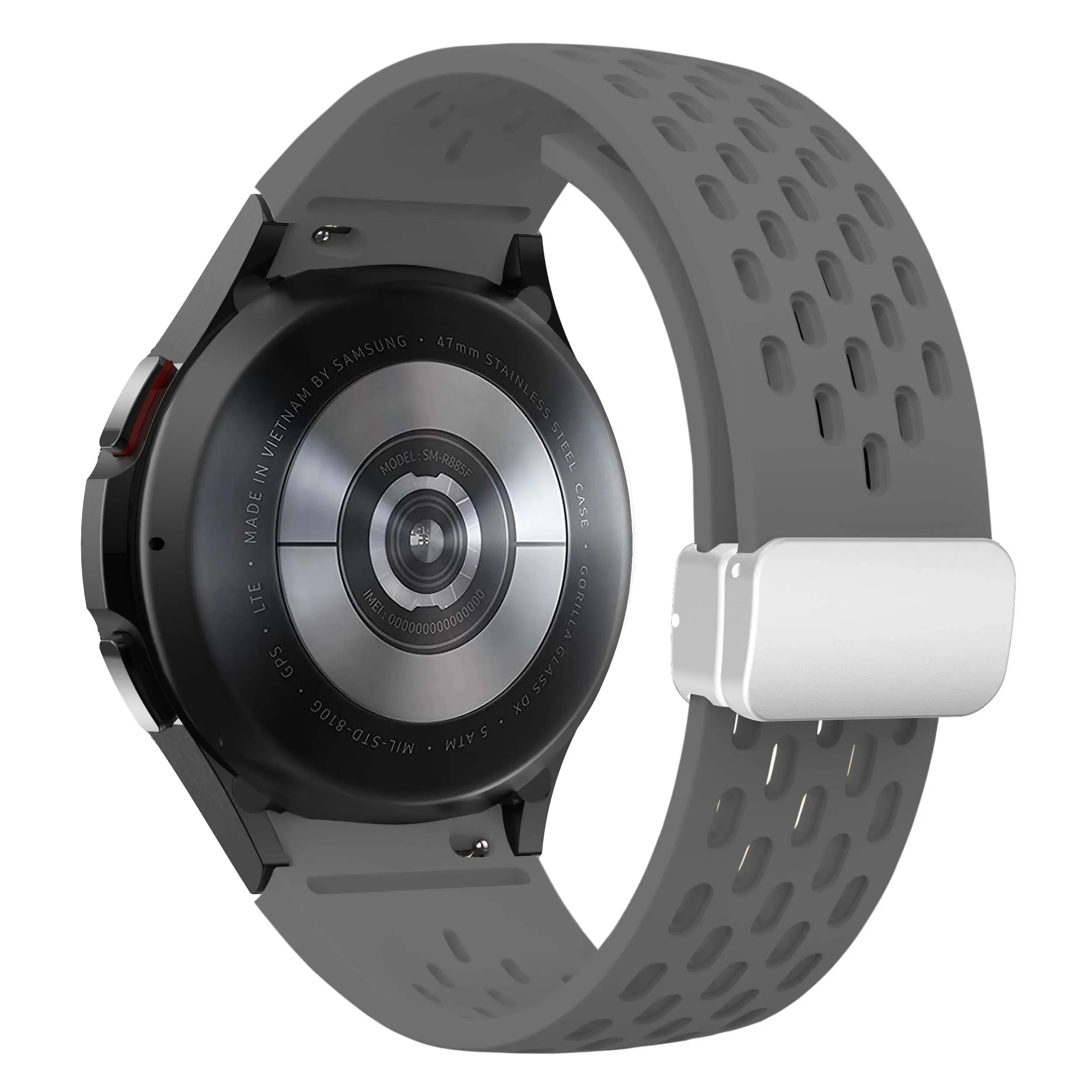 Silicone Strap with Silver Magnetic Buckle for Samsung Galaxy Watch