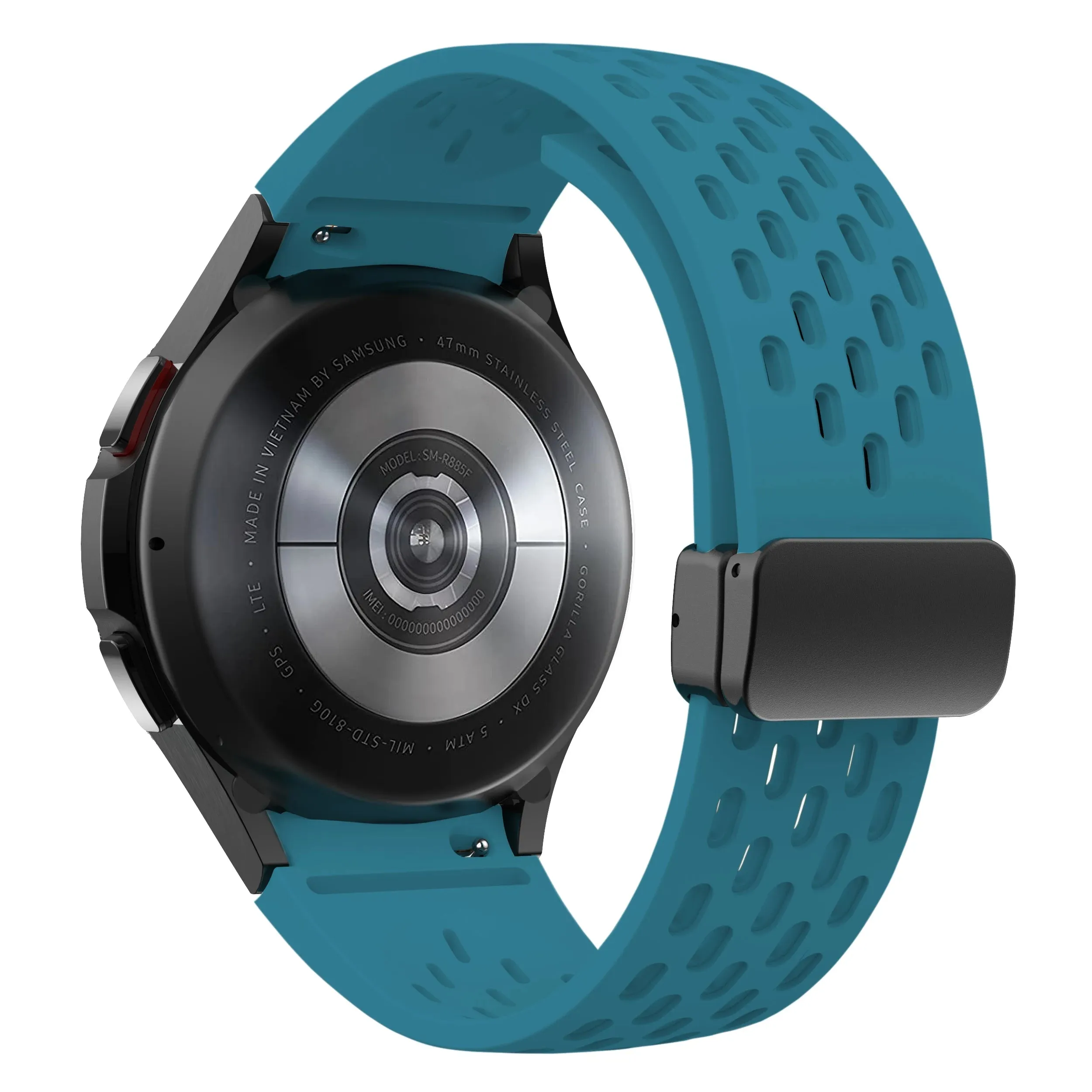 Silicone Strap with Silver Magnetic Buckle for Samsung Galaxy Watch