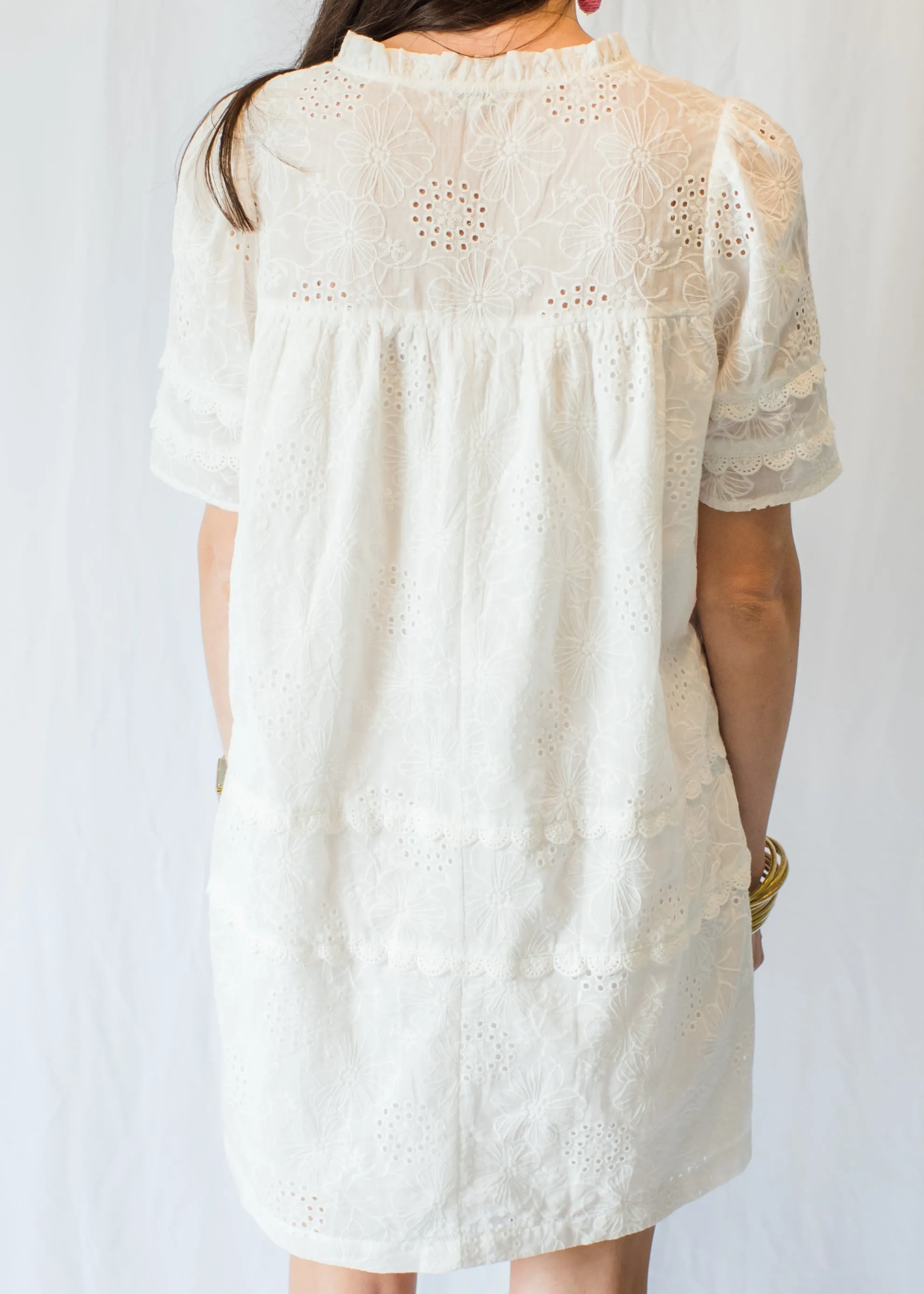 Simple Times White Eyelet Dress