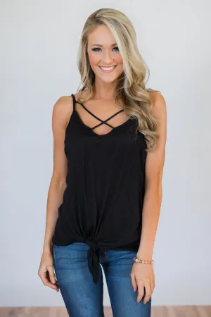 Simply Tied Black Knot Top