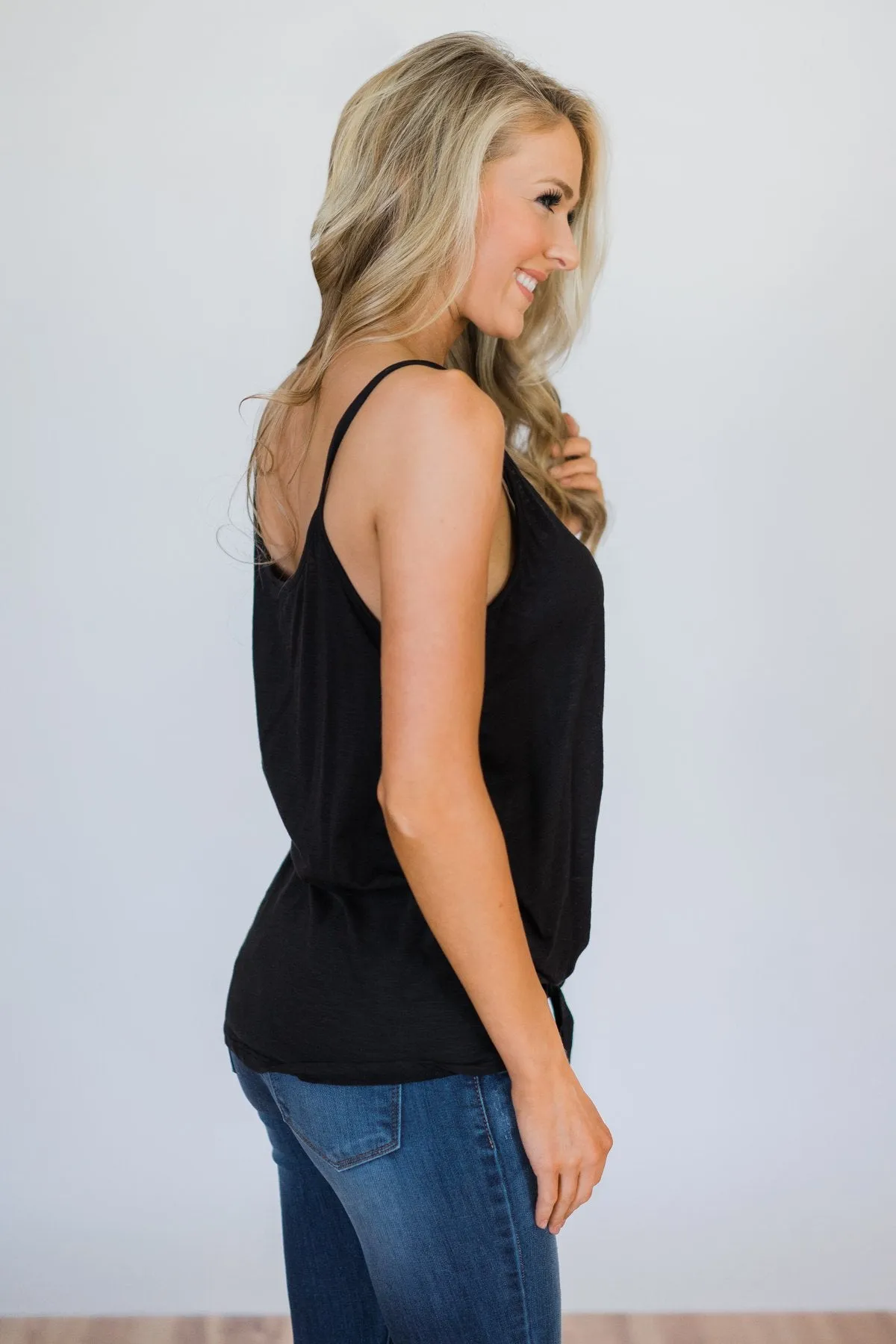 Simply Tied Black Knot Top