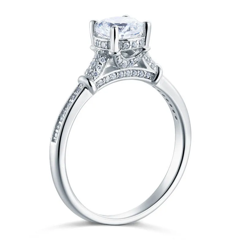 Simulated Diamond round cut ring