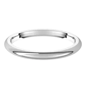 Sincerely, Springer's White Gold 2mm Comfort Fit Half Round Wedding Band