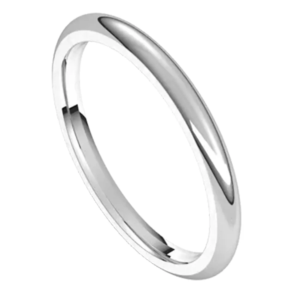 Sincerely, Springer's White Gold 2mm Comfort Fit Half Round Wedding Band