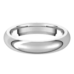 Sincerely, Springer's White Gold 4mm Comfort Fit Half Round Wedding Band