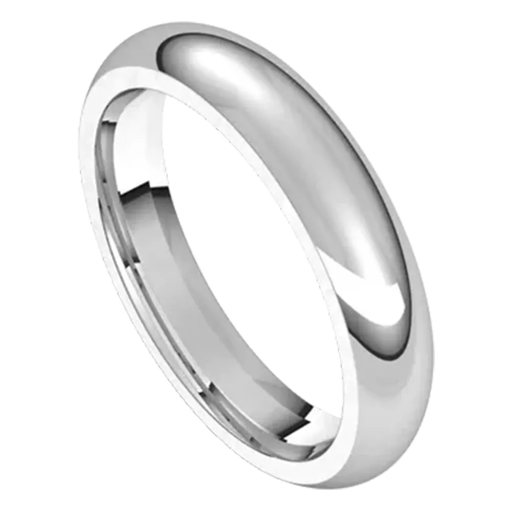 Sincerely, Springer's White Gold 4mm Comfort Fit Half Round Wedding Band