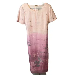 S.L. Fashions Vintage Elegant Purple Ombré Maxi Floral Dress Women’s 14