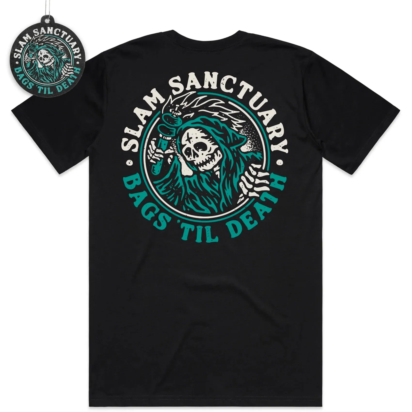 SLAM SANCTUARY BAGS 'TIL DEATH T-SHIRT   AIR FRESHENER