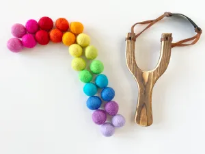 Slingshot & Felt Ball Set
