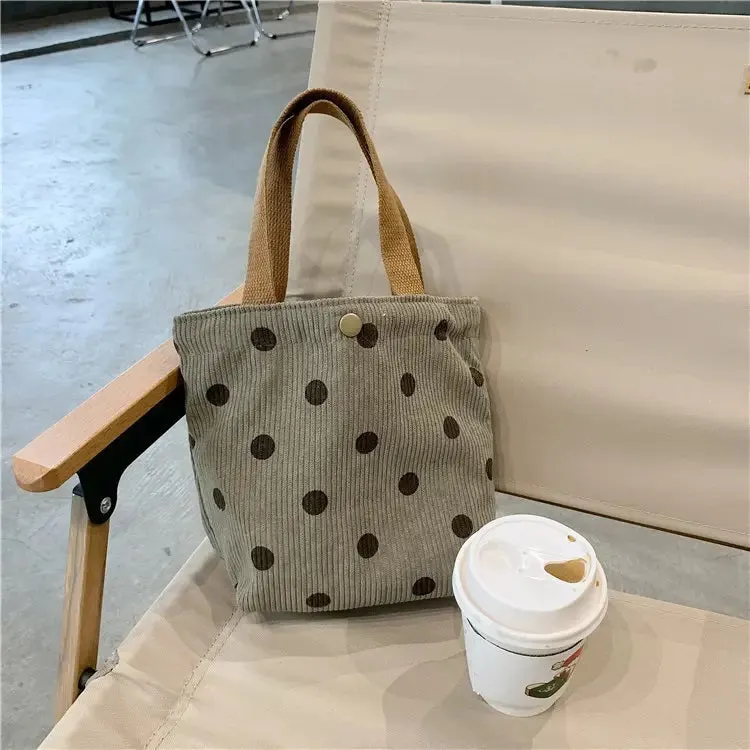 Small Printed Canvas Bags | SCB01 | Polka Gray