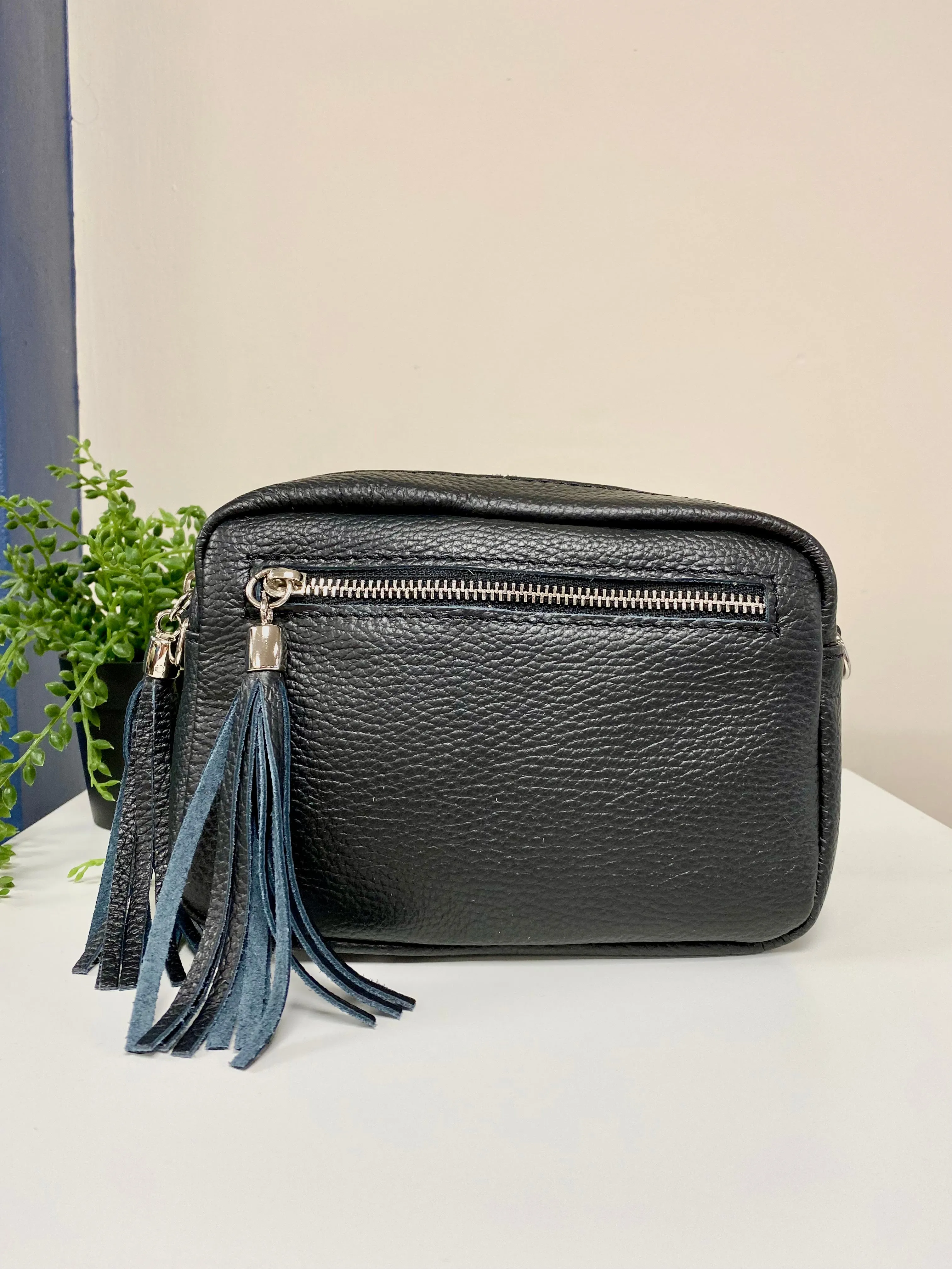 Smaller Black Leather Camera Bag