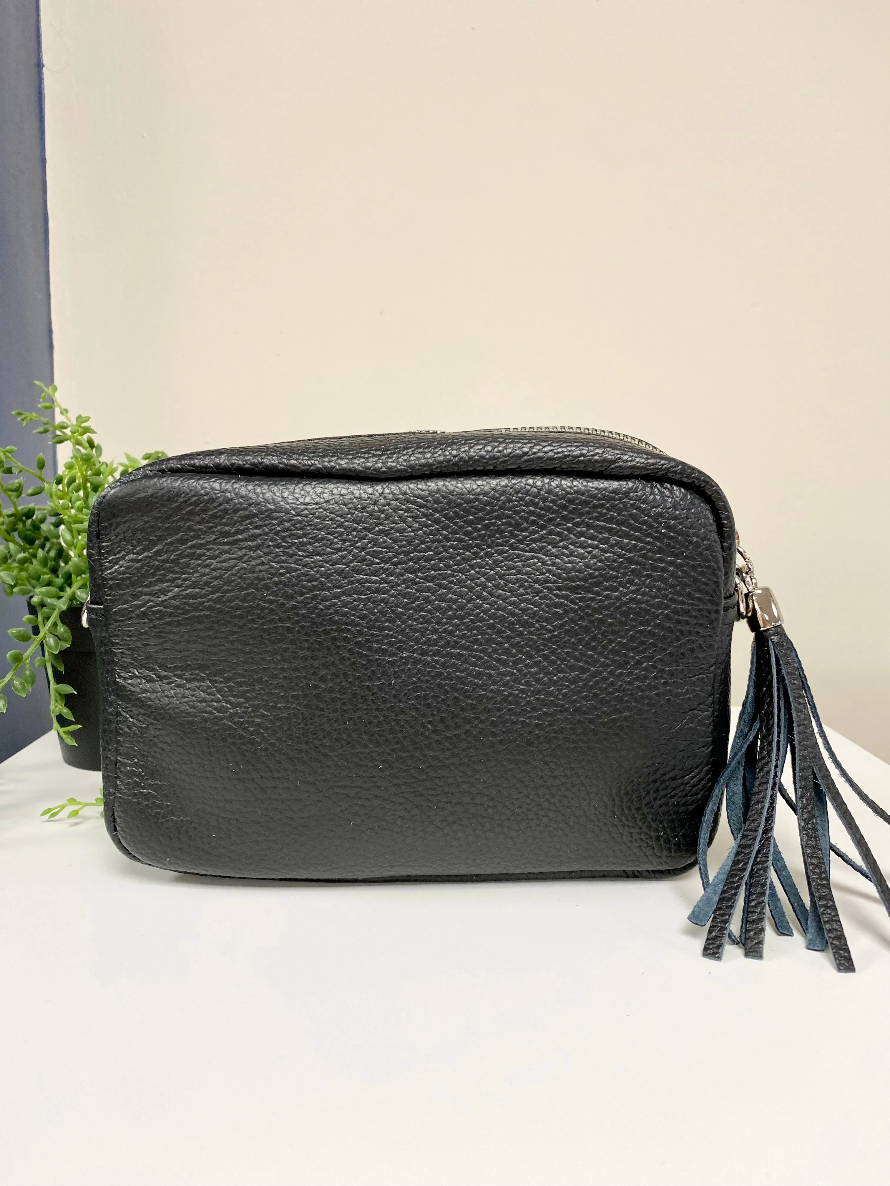 Smaller Black Leather Camera Bag