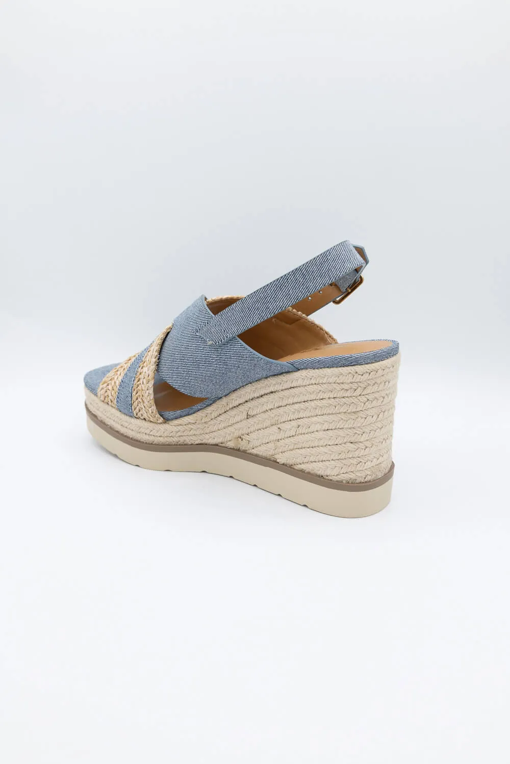 Soda Almo Rope Wedges for Women in Blue Denim | ALMO-S BLUE DENIM