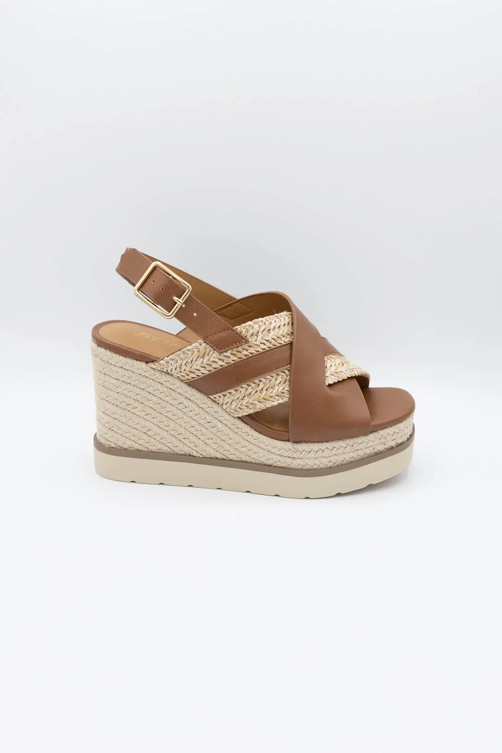 Soda Almo Rope Wedges for Women in Tan | ALMO-S MID TAN