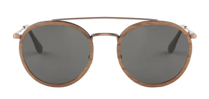 Soleil / Metal x Wood Sunglasses / Polarized Lenses
