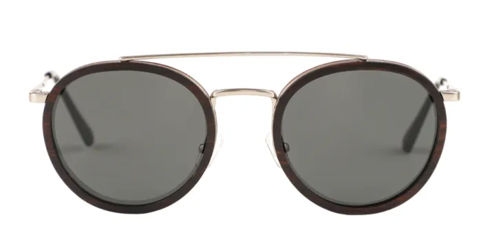 Soleil / Metal x Wood Sunglasses / Polarized Lenses