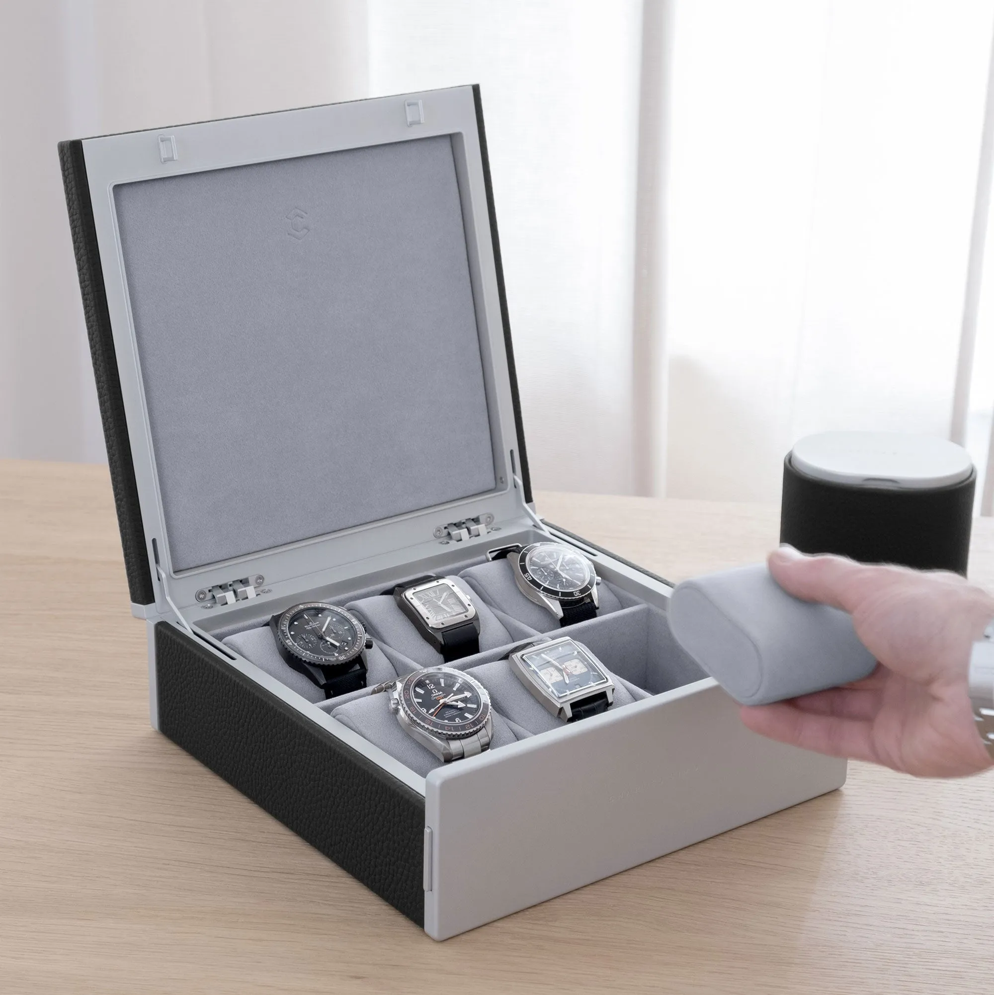 SPENCE 6 WATCH BOX - BLACK / GREY
