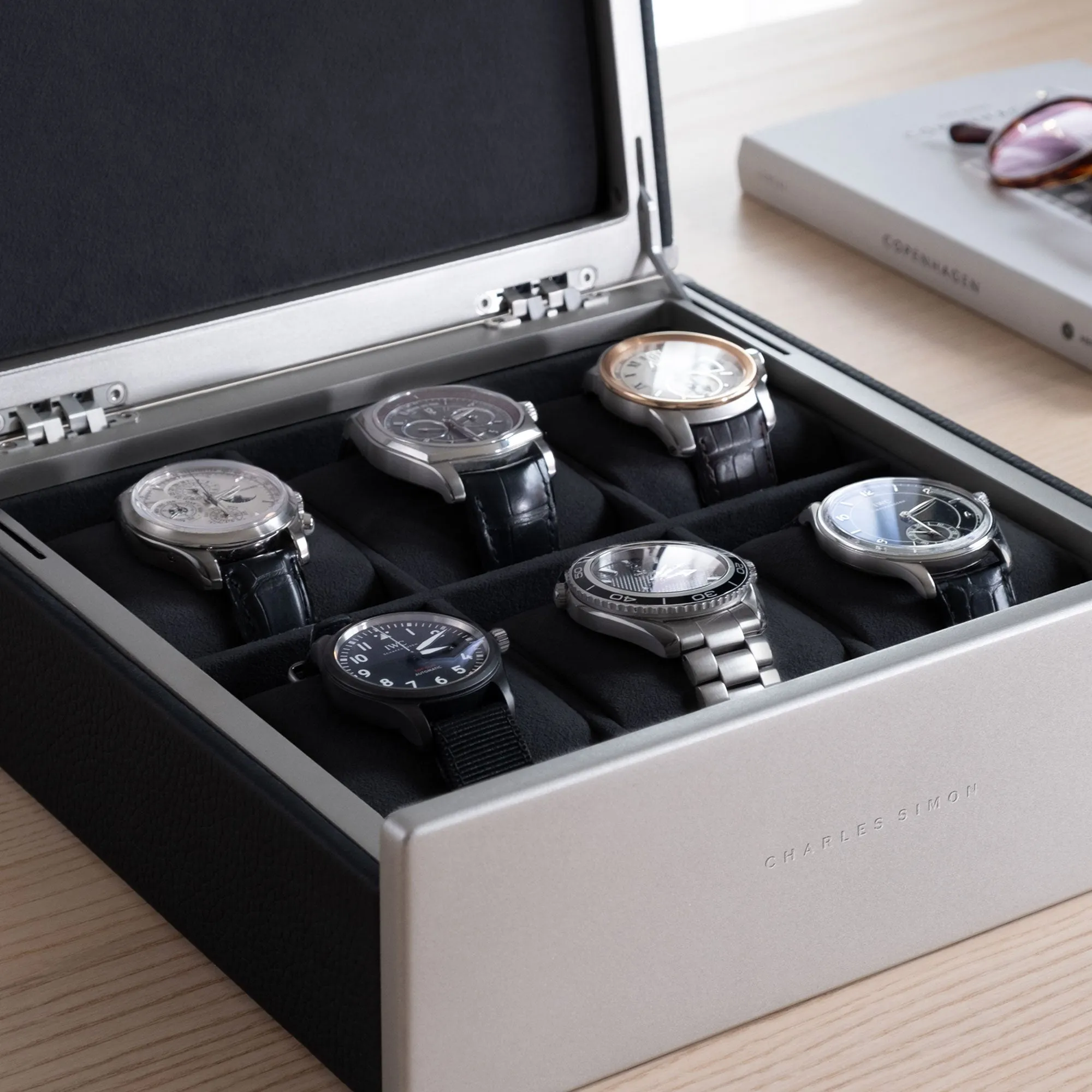 SPENCE 6 WATCH BOX - BLACK / GREY