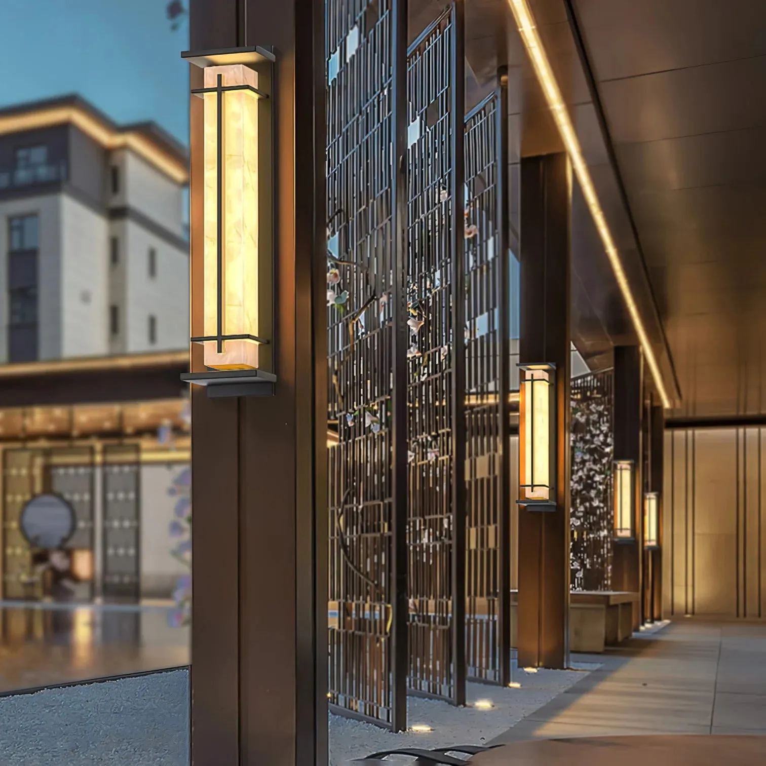 Square Strip Outdoor Wall Lamp