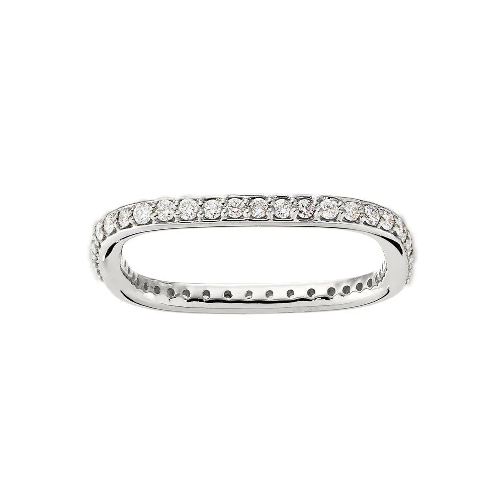 Stackable Square Diamond Wedding Bands