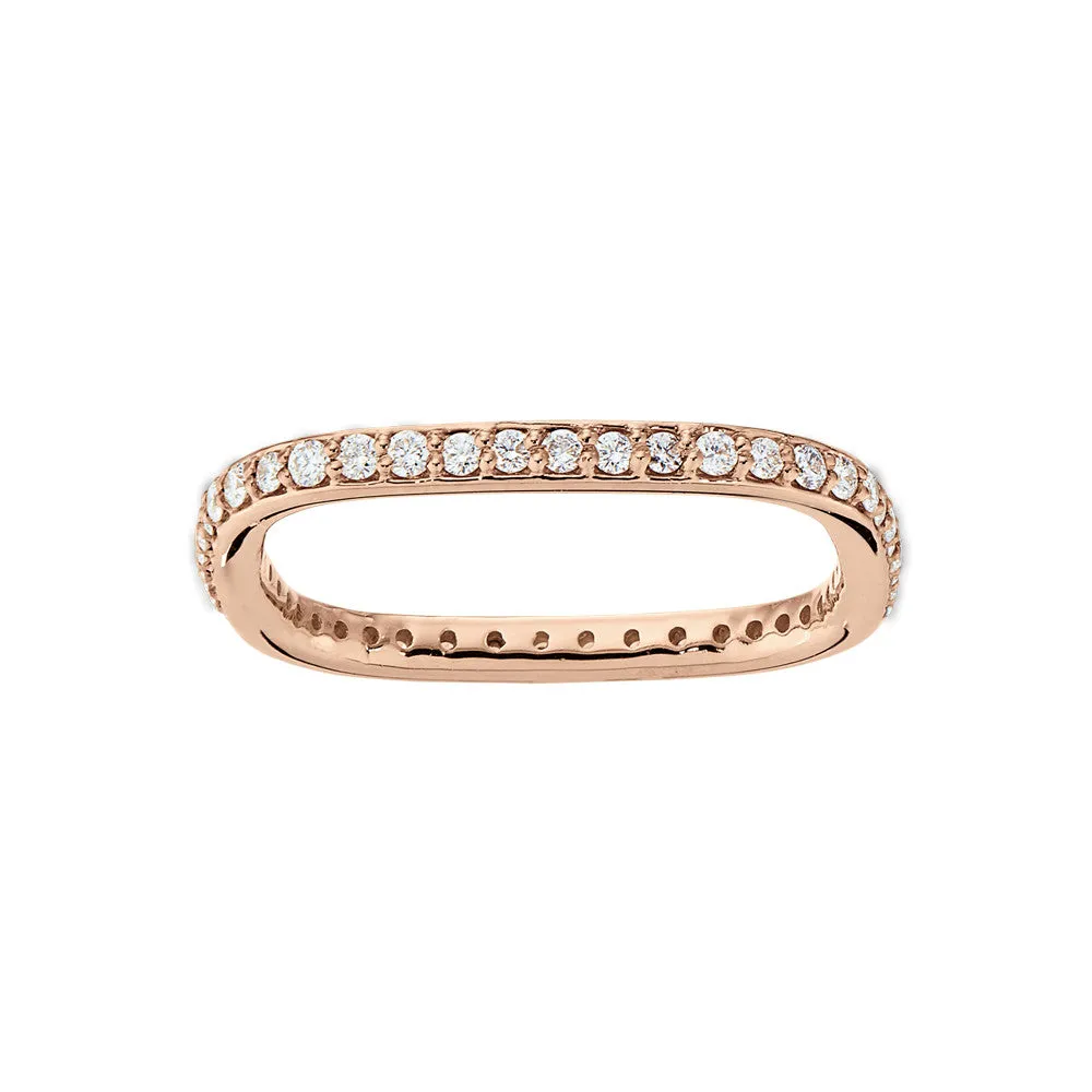 Stackable Square Diamond Wedding Bands