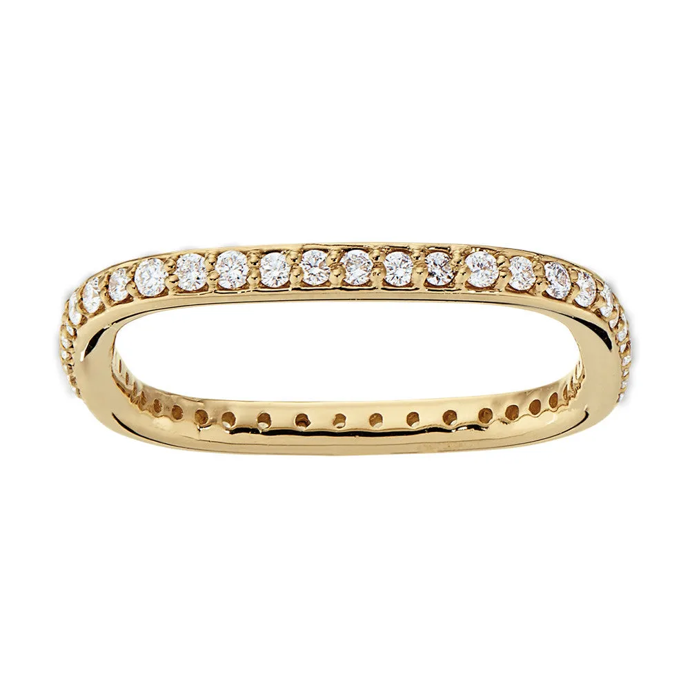 Stackable Square Diamond Wedding Bands
