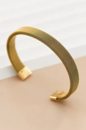 Stainless Steal Cuff Bracelet In Gold