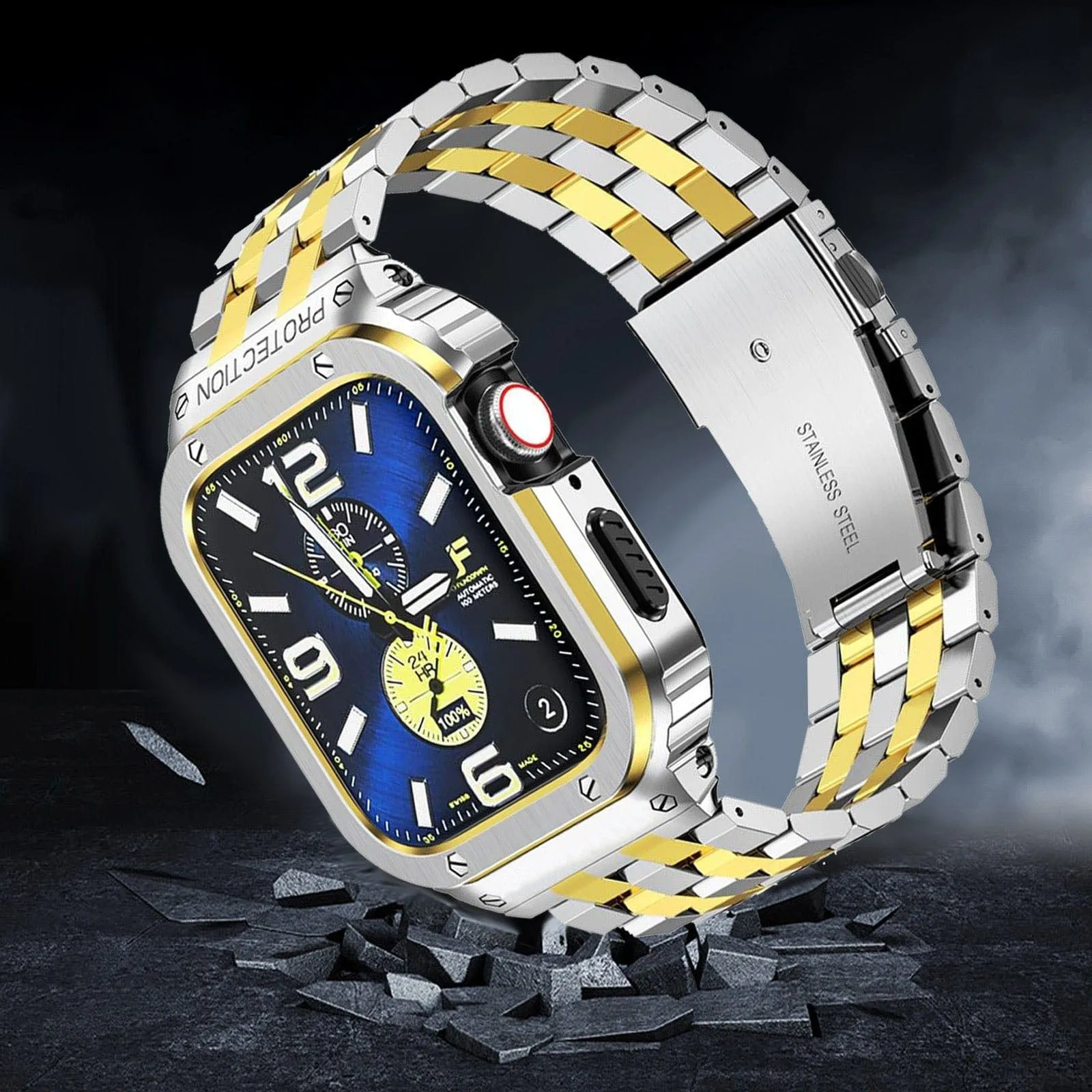 Stainless Steel Bracelet Watch Band With Shockproof Case