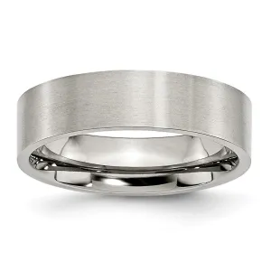 Stainless Steel Brushed 6mm Flat Band
