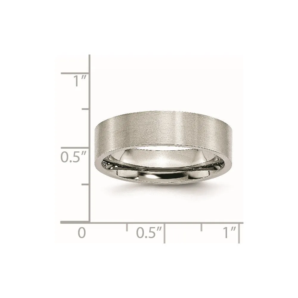 Stainless Steel Brushed 6mm Flat Band