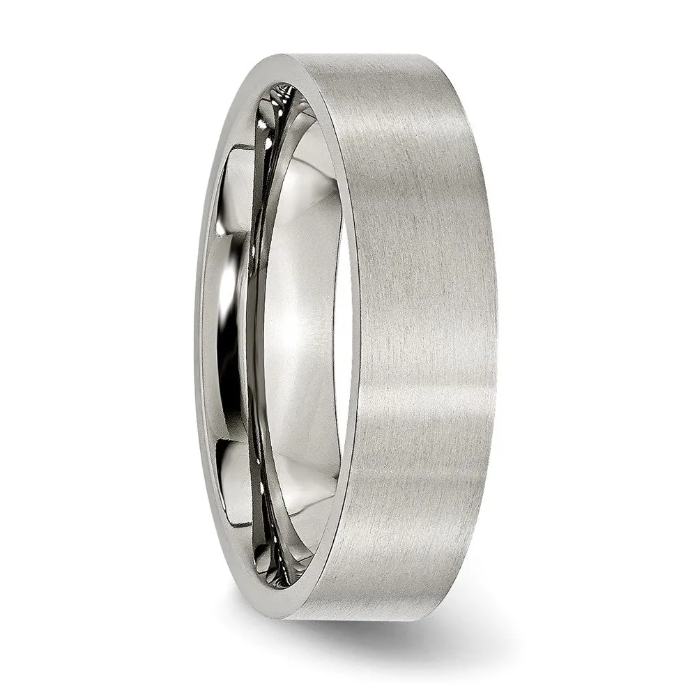 Stainless Steel Brushed 6mm Flat Band