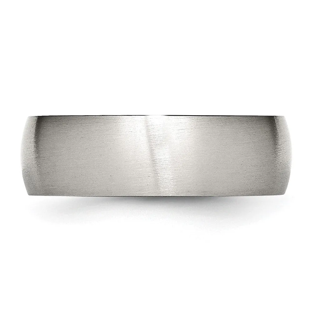 Stainless Steel Brushed 7mm Half Round Band