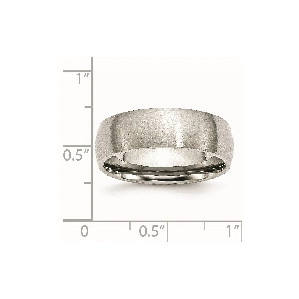 Stainless Steel Brushed 7mm Half Round Band